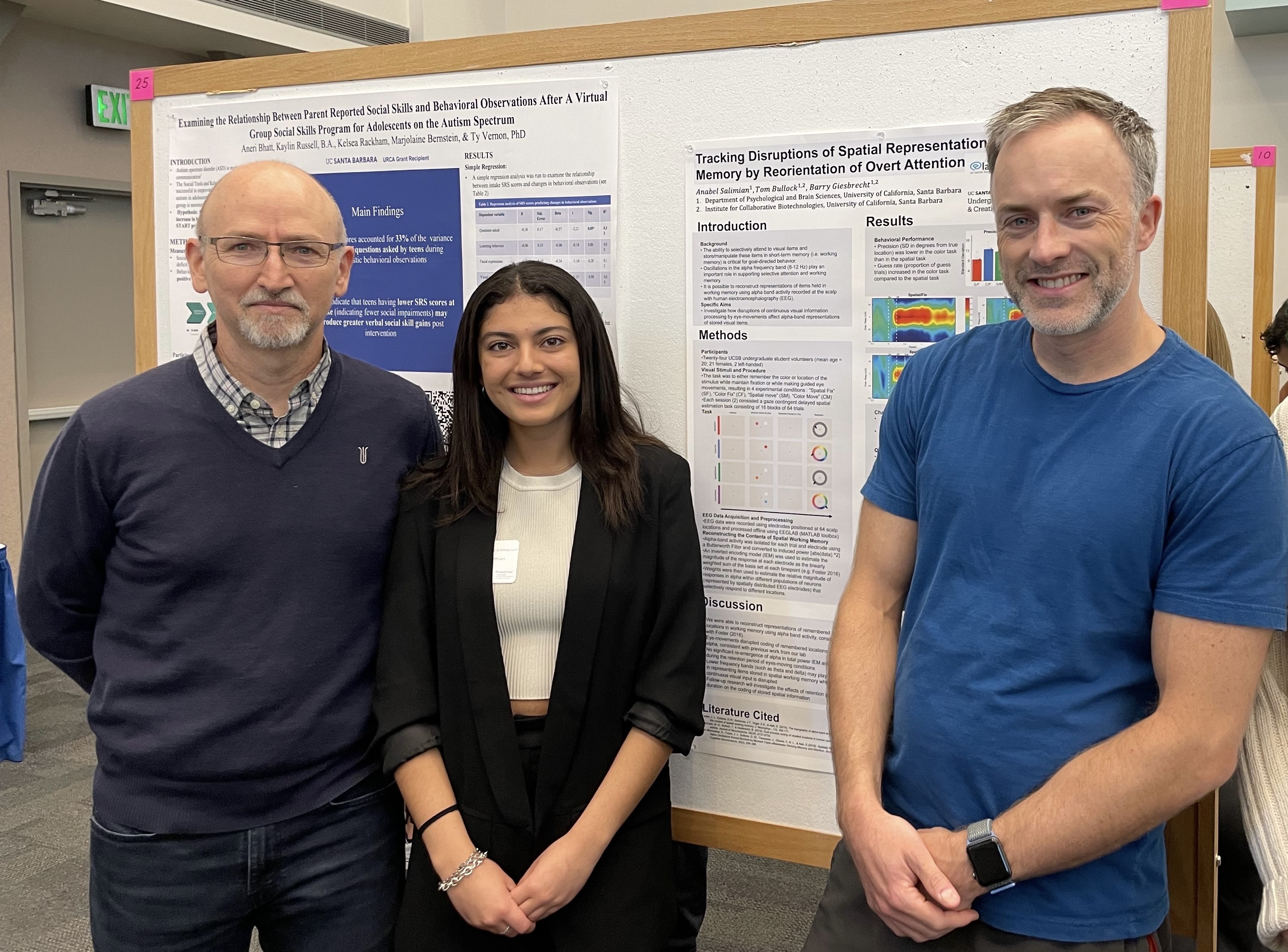 Anabel, Tom, and Barry at the URCA research poster presentations