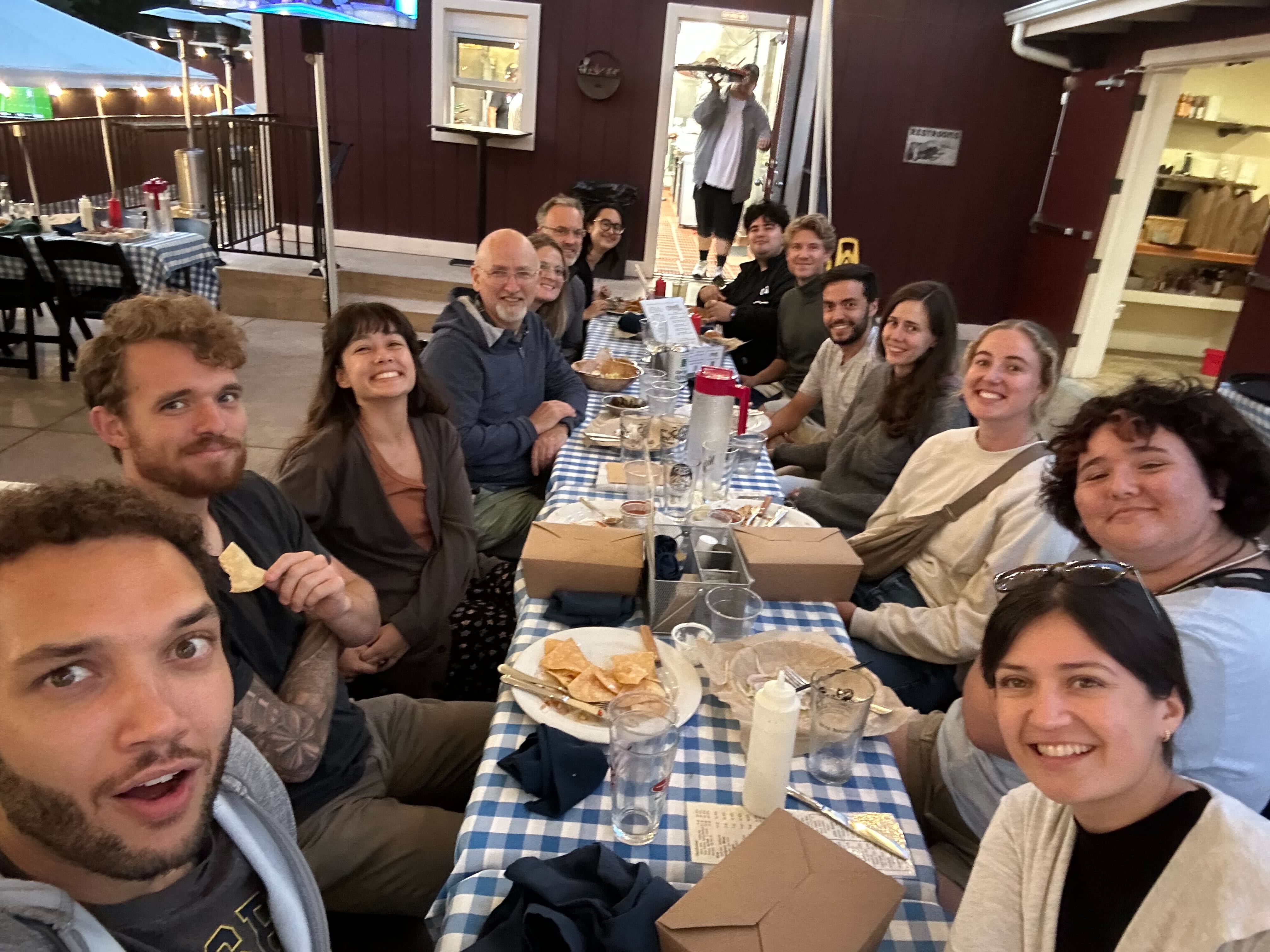 Lab dinner celebrating Dr. Anne Milner